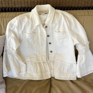 Ladies’, white denim jacket